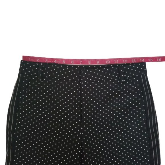 ZARA Basic Women's Polka Dot Striped Sides Flat Front Black Crop Pants Size XS - Picture 9 of 12